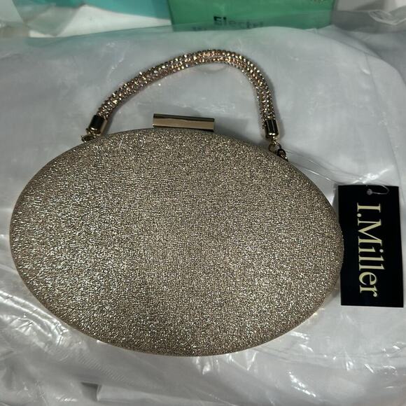 I. Miller Kimmy Evening Gold Sparkly Clutch‎ Bag - Picture 5 of 7